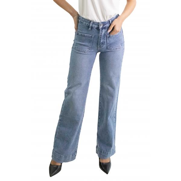 Jeans palazzo con tasche frontali "Ire"